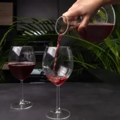 Karaffer-Vinkaraff / dekander Glaskaraff med 1,8 liter för rödvin Blyfri karaff i kristallglas Munblåst vinluftare med rengöringspärlor