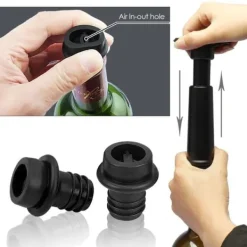 Flaskstopp & Flaskförslutare-Vinkork med vakuumpump – förlänger vinets hållbarhet efter öppning