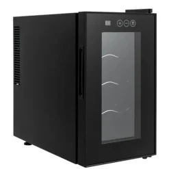 Vinkyl - Bänkvinkyl - 8 flaskor - 23 L - 8–18 °C intelligent temperaturkontroll - Halvledarkylning (Peltier) - LED-display - Fristående - Svart
