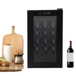 Vinkylar-Vinkyl, 46 liters kapacitet, Temperaturområde 8–18°C, 5 justerbara hyllor, Tyst drift vid 38 dB, Härdat glasdörr