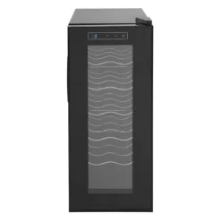 Vinkylar-Vinkyl, 12-flaskors kapacitet, effektiv temperaturkontroll,Svart