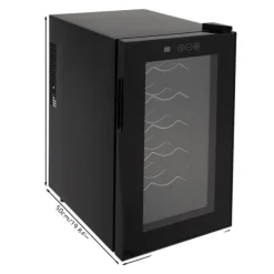 Vinkyl, rymmer 18 flaskor, stilren design,Svart