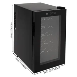 Vinkyl, rymmer 18 flaskor, stilren design,Svart