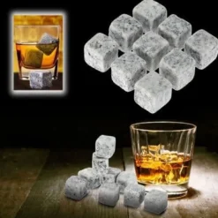 Whiskystenar-Vinkylare, 100 % naturliga whiskystenar dricker iskub Whiskeysten Whiskey Rock Cooler Present - Typ 6st Vit