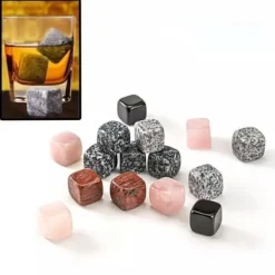 Vinkylare, 5 delar-set Champagne Ice Stones Whiskey Cooling Granit Stones Whisky - Vit Marmor Typ