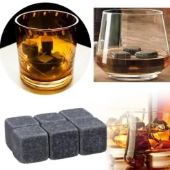 Whiskystenar-Vinkylare - MÄRKE - Typ VIT - 6 delar - Whiskysten - Granit