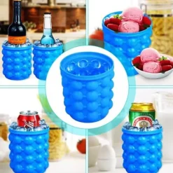 Ishink & Kylare-Vinkylare, stor 2 i 1 silikonishink med lock, spara utrymme, verktyg för kök, redskap