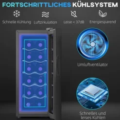 Vinlagringsskåp, 26,5x51,5x65 cm, Svart