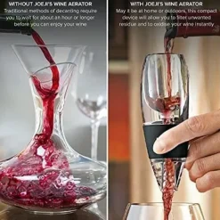 Vinluftare - Elegant - BPA-fri akryl - Instantfilter - Svarvdesign - Svart