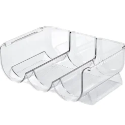 Vinflaskhållare-Vinorganisatör Stapelbar plast Transparent Vattenflaskhållare Ställ för Hemvisning 3 Flaskor Transparent