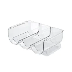 Vinflaskhållare-Vinorganisatör Stapelbar plast Transparent Vattenflaskhållare Ställ för Hemvisning 3 Flaskor Transparent