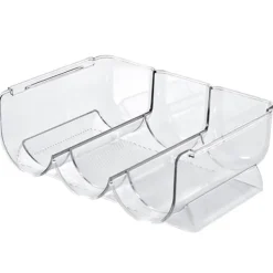 Vinflaskhållare-Vinorganisatör Stapelbar plast Transparent Vattenflaskhållare Ställ för Hemvisning 3 Flaskor Transparent
