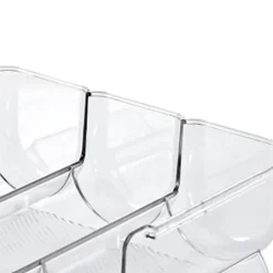 Vinflaskhållare-Vinorganisatör Stapelbar plast Transparent Vattenflaskhållare Ställ för Hemvisning 3 Flaskor Transparent