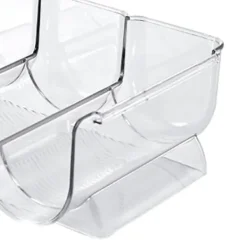 Vinflaskhållare-Vinorganisatör Stapelbar plast Transparent Vattenflaskhållare Ställ för Hemvisning 3 Flaskor Transparent