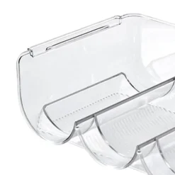 Vinflaskhållare-Vinorganisatör Stapelbar plast Transparent Vattenflaskhållare Ställ för Hemvisning 3 Flaskor Transparent