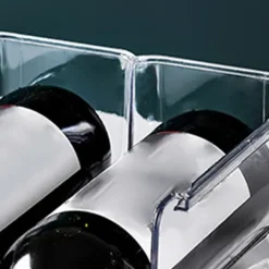 Vinflaskhållare-Vinorganisatör Stapelbar plast Transparent Vattenflaskhållare Ställ för Hemvisning 2 Flaskor Transparent