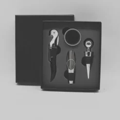 Vinöppnare Set Rostfritt rostfritt stål Utsökt förpackningshandtag Korkskruvssats för Hem Bar Restaurang Presenter Svart