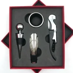 Korkskruvar-Vinöppnare Set Rostfritt rostfritt stål Utsökt förpackningshandtag Korkskruvssats för Hem Bar Restaurang Presenter Röd