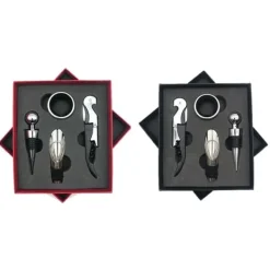 Korkskruvar-Vinöppnare Set Rostfritt rostfritt stål Utsökt förpackningshandtag Korkskruvssats för Hem Bar Restaurang Presenter Röd