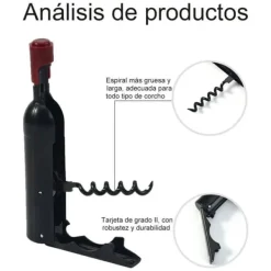 Vinöppnare Svart Multifunktionell Magnetdesign Bärbar Vinöppnare i Rostfritt Stål