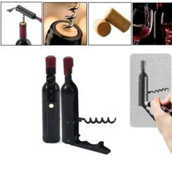 Vinöppnare Svart Multifunktionell Magnetdesign Bärbar Vinöppnare i Rostfritt Stål