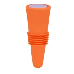 Flaskstopp & Flaskförslutare-Vinpropp i livsmedelskvalitet, silikon i rostfritt stål, 6,1x2,35 cm, dekorativa, praktiska, återanvändbara vinkorkar för dekoration, orange