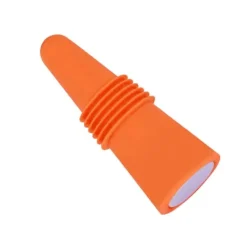Flaskstopp & Flaskförslutare-Vinpropp i livsmedelskvalitet, silikon i rostfritt stål, 6,1x2,35 cm, dekorativa, praktiska, återanvändbara vinkorkar för dekoration, orange
