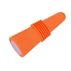 Flaskstopp & Flaskförslutare-Vinpropp i livsmedelskvalitet, silikon i rostfritt stål, 6,1x2,35 cm, dekorativa, praktiska, återanvändbara vinkorkar för dekoration, orange