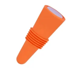 Flaskstopp & Flaskförslutare-Vinpropp i livsmedelskvalitet, silikon i rostfritt stål, 6,1x2,35 cm, dekorativa, praktiska, återanvändbara vinkorkar för dekoration, orange