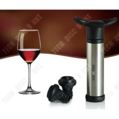 Vinslutare vakuum - Sommelier - Svart - Zinklegering - Långvarig förvaring - Luftisolering