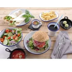 Tallrikar & Bordsserviser-Vit emalj skål, diameter. 160 mm Hendi 621288