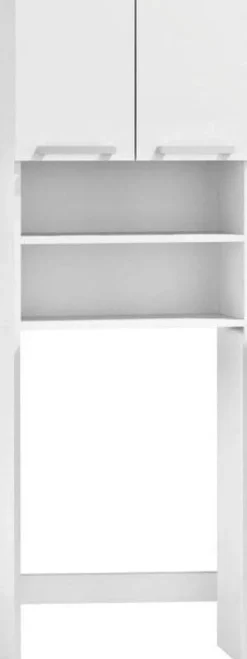 Viking Choice Vit förvaringsskåp över tvättmaskin med 4 hyllor & 2 dörrar