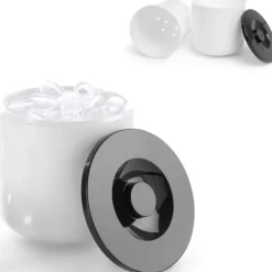 Ishink & Kylare-Vit isbehållare med svart lock, 5L