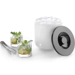 Ishink & Kylare-Vit isbehållare med svart lock, 5L