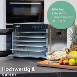 Torkugnar-Vita5 Matdehydrator 7 Plattor Inox - Elektrisk 650W med 24h Timer