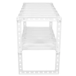 Köksorganiserare-2-vånings diskbänksställ skåporganisatör förvaring teleskopisk hylla kök badrumshållare