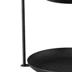 Tillbehör För Matservering-2-vånings serveringsbricka i järn, vattentät förvaringsfat i flera nivåer, för soffbord, fest, svart