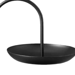 Tillbehör För Matservering-2-vånings serveringsbricka i järn, vattentät förvaringsfat i flera nivåer, för soffbord, fest, svart