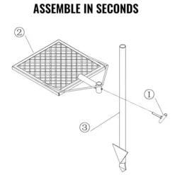 Vridbar lägereldsgrill i kraftigt stål med öppna eldar och justerbart matlagningsgaller.