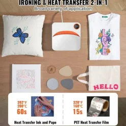 Ångpressar-Värmepress 9 x 9 i bärbar enkelpress för sublimation, överföring av DIY T-shirt.