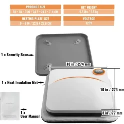 Ångpressar-Värmepress 9 x 9 i bärbar enkelpress för sublimation, överföring av DIY T-shirt.