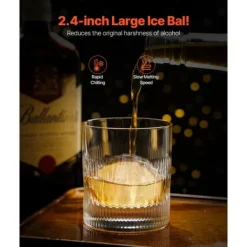 Värmepress för Isbollar, 60 mm Klara Sfärer, Whisky Glassmaker, Perfekt för Drinks, Hög Kvalitet