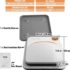 Ångpressar-Värmepress 30,5x25,4 cm vit och orange, sublimeringsöverföringsenhet