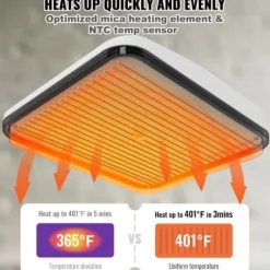 Ångpressar-Värmepress 30,5x25,4 cm vit och orange, sublimeringsöverföringsenhet