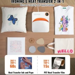 Ångpressar-Värmepress 30,5x25,4 cm vit och orange, sublimeringsöverföringsenhet