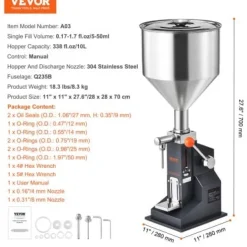 Dryckesautomater-Vätskepåfyllningsmaskin, 28x28x70 cm, rostfritt stål, justerbar