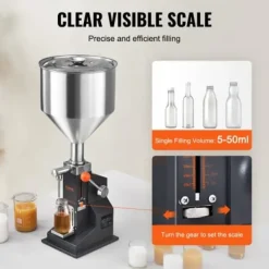 Dryckesautomater-Vätskepåfyllningsmaskin, 28x28x70 cm, rostfritt stål, justerbar