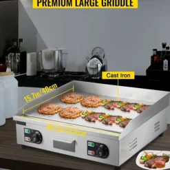 Elektriska Stekpannor & Wokar-4400W 50-300°C justerbar 72,8x40 cm elektrisk stekpanna, stor kokyta, exakt temperaturkontroll, lätt att använda och rengöra