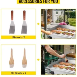 Elektriska Stekpannor & Wokar-4400W 50-300°C justerbar 72,8x40 cm elektrisk stekpanna, stor kokyta, exakt temperaturkontroll, lätt att använda och rengöra