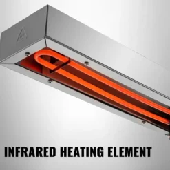 Matuppvärmare-1000W 30-85°C pommes frites värmelampa med avtagbar avloppsbräda och panna, jämn värmefördelning, snabb uppvärmning